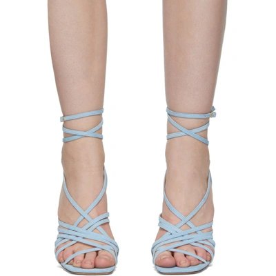 Shop Jacquemus Blue 'les Sandales Pisa' Sandals