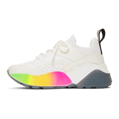 Shop Stella Mccartney White Rainbow Eclypse Sneakers In 9041 Rainbo