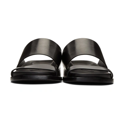 Shop Ann Demeulemeester Black Leather Flat Sandals In Nero