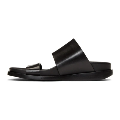 Shop Ann Demeulemeester Black Leather Flat Sandals In Nero