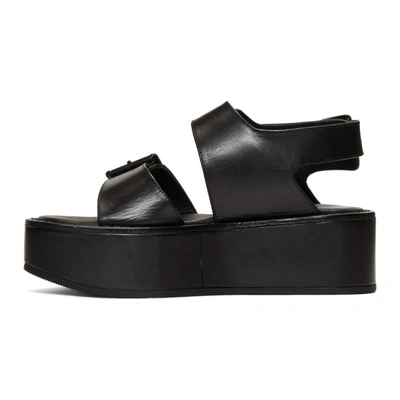 Shop Ann Demeulemeester Black Leather Strap Sandals In Nero