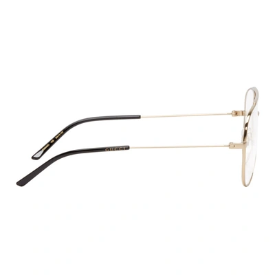 Shop Gucci Gold Metal Round Glasses