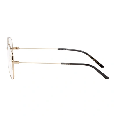 Shop Gucci Gold Metal Round Glasses