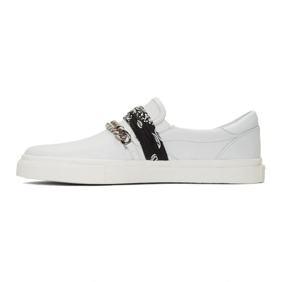 Shop Amiri White Bandana Slip-on Sneakers In Wht White