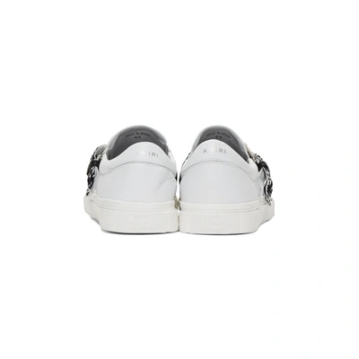 Shop Amiri White Bandana Slip-on Sneakers In Wht White