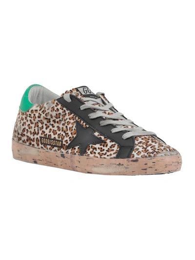 Shop Golden Goose Superstar Sneaker In Leopard Pony-cork Sole