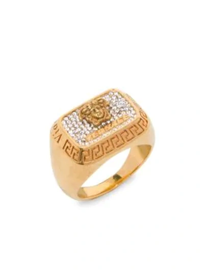 Shop Versace Medusa Strass Ring In Tribute Crystal