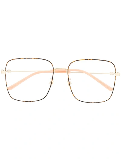 Shop Gucci Eyewear Square Frame Glasses - Pink
