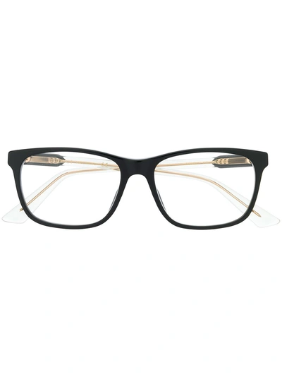 GUCCI EYEWEAR RECTANGULAR FRAME GLASSES - 黑色