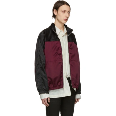 Shop Enfants Riches Deprimes Burgundy And Black Baggy Fit Track Jacket In Burg/black