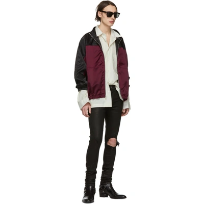 Shop Enfants Riches Deprimes Burgundy And Black Baggy Fit Track Jacket In Burg/black