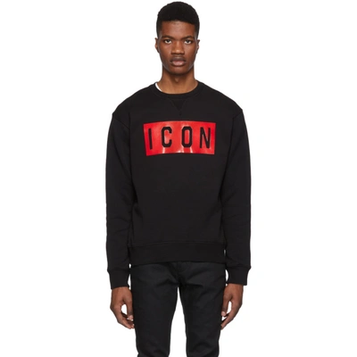 Shop Dsquared2 Black Icon Cool Fit Sweatshirt In 900 Black