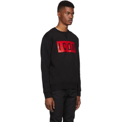 Shop Dsquared2 Black Icon Cool Fit Sweatshirt In 900 Black