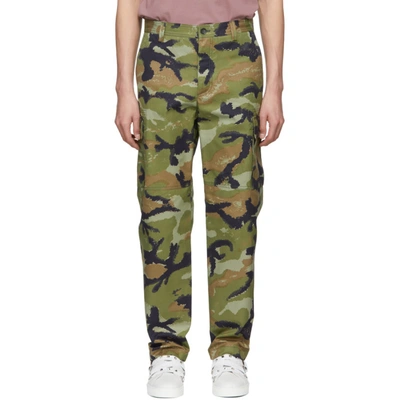 VALENTINO GREEN CAMOUART CARGO PANTS