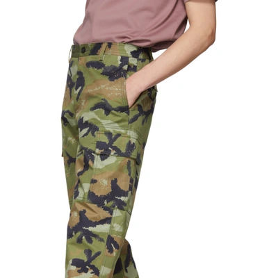 Shop Valentino Green Camouart Cargo Pants In Iw1 Camo