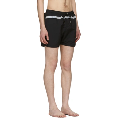 Shop Heron Preston Black Reflective Swim Shorts