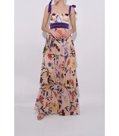 Shop Silvia Tcherassi No Me Olvides Long Dress In Multi