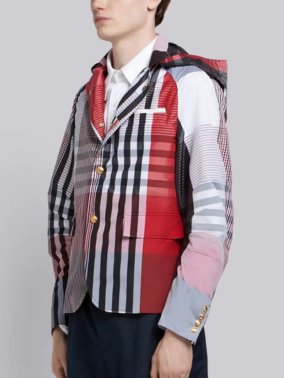 Shop Thom Browne 4-bar Articulated Hooded Sport Coat In Multicolour