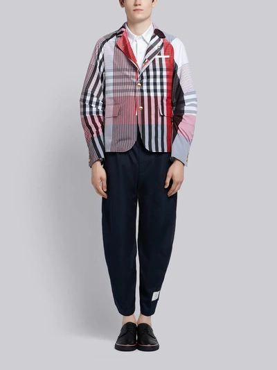 Shop Thom Browne 4-bar Articulated Hooded Sport Coat In Multicolour