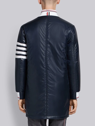 Shop Thom Browne 4-bar Down Fill Long Ripstop Bomber In Blue