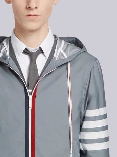 Shop Thom Browne 4-bar Swim-tech Parka In Grey