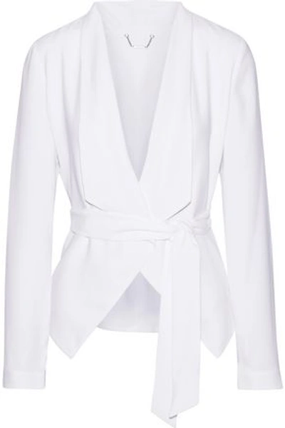 Shop Elie Tahari Woman Jenn Crepe Wrap Jacket White