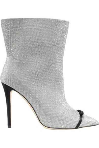 Shop Marco De Vincenzo Pvc-paneled Crystal-embellished Leather Ankle Boots In Silver