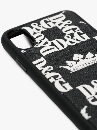 Shop Dolce & Gabbana Iphone X-hülle Mit Krone-print In Hny47 Black