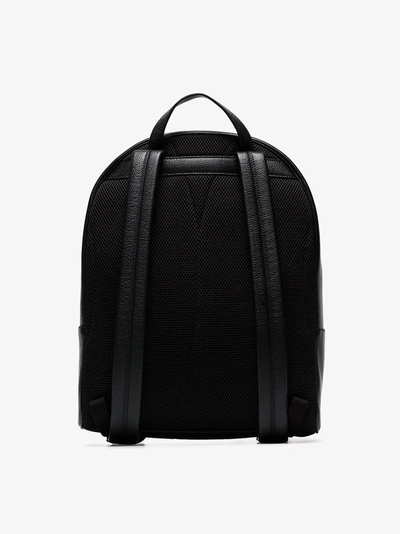 Shop Gucci Black Logo Print Leather Backpack