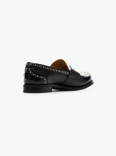 Shop Church's White And Black Pembrey Studded Loafers In Black White