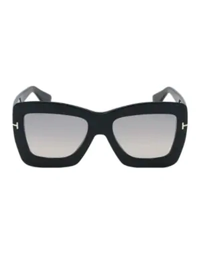 Shop Tom Ford Women's Hutton 55mm Square Sunglasses In Black