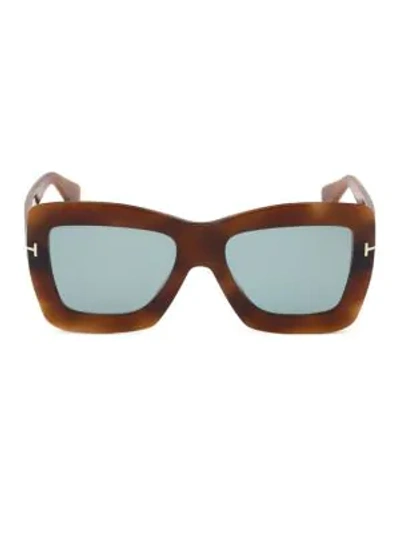 Shop Tom Ford Hutton 55mm Square Sunglasses In Tortoise