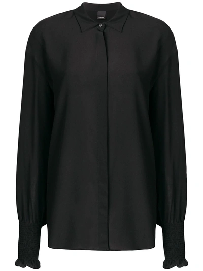 Shop Pinko Crepe De Chine Shirt In Black