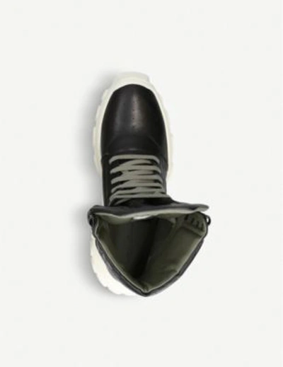 Shop Rick Owens Tractor Hiking Leather Boots In Blk/white