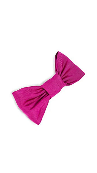 Shop Jennifer Behr Silke Faille Bow Barrette In Azalea