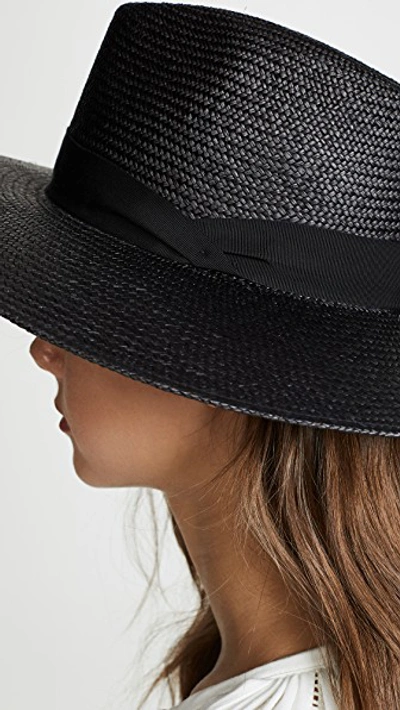 Shop Rag & Bone Wide Brim Panama Hat In Black