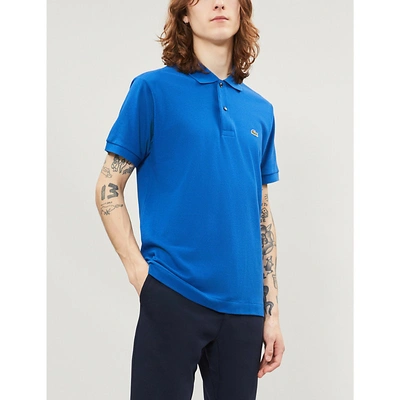 Shop Lacoste Logo-embroidered Cotton-piqué Polo Shirt In Electric