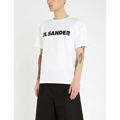Shop Jil Sander Logo-print Cotton-jersey T-shirt In White