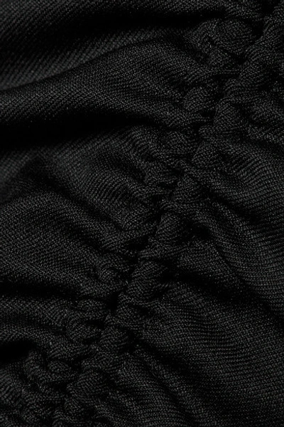 Shop Commission Ruched Twill Skirt In Black