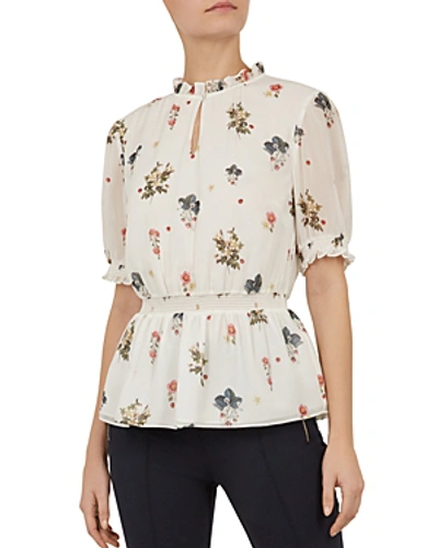 Shop Ted Baker Marisia Oracle Floral Top In White