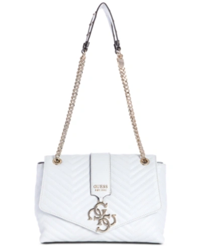 Guess Violet Shoulder Bag In White/gold | ModeSens