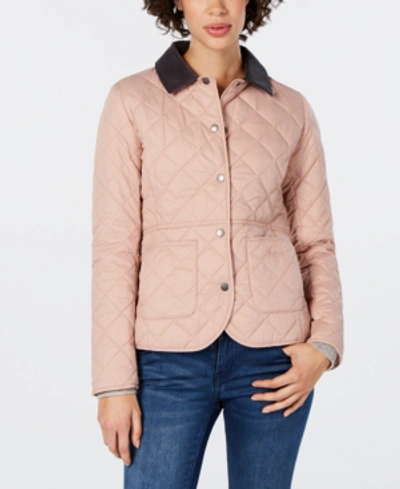 Barbour deveron box quilt jacket with cord collar 2025