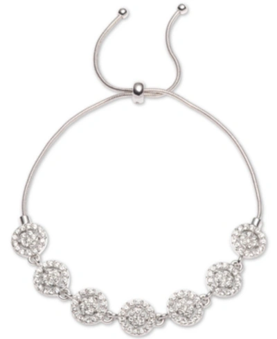 Shop Givenchy Crystal Halo Slider Bracelet In Rhodium