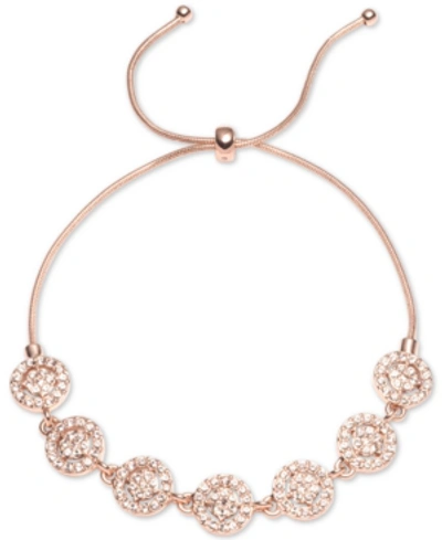 Shop Givenchy Crystal Halo Slider Bracelet In Rose Gold