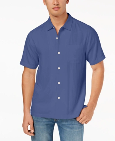 Shop Tommy Bahama Men's Weekend Tropics Silk Shirt, Created For Macy's In Navy