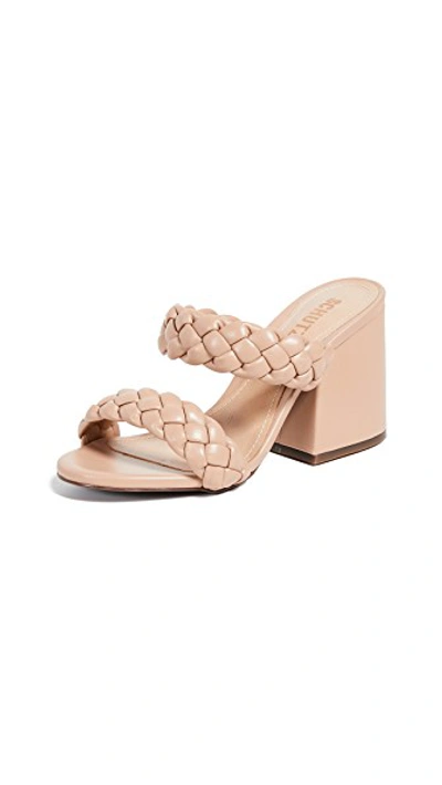 Shop Schutz Elida Double Strap Mules In Honey Beige