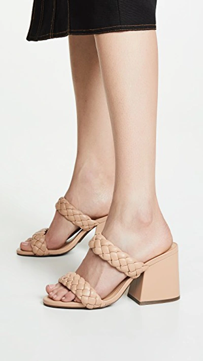 Shop Schutz Elida Double Strap Mules In Honey Beige