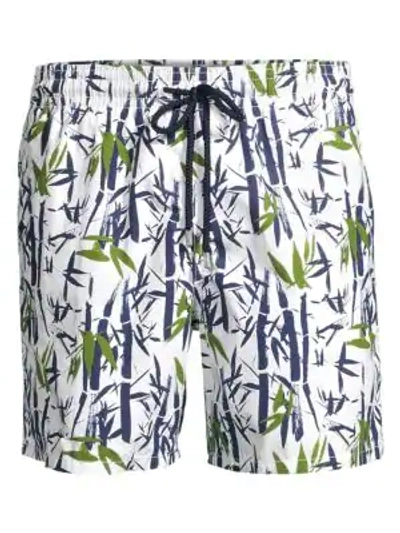 Shop Vilebrequin Bamboo Song Swim Trunks In White