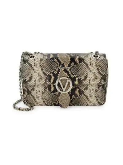 Shop Valentino By Mario Valentino Antoinette Python-embossed Leather Crossbody Bag In Natural