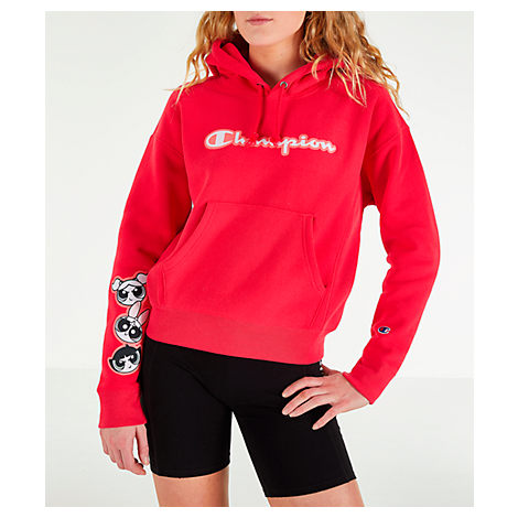 girls red champion hoodie